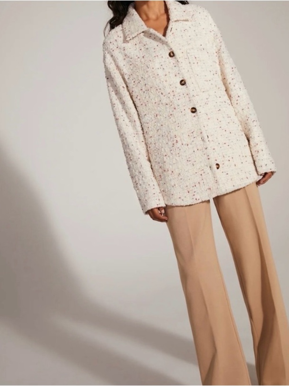 Favorite Daughter Sz XS Cream Tweed Jacket